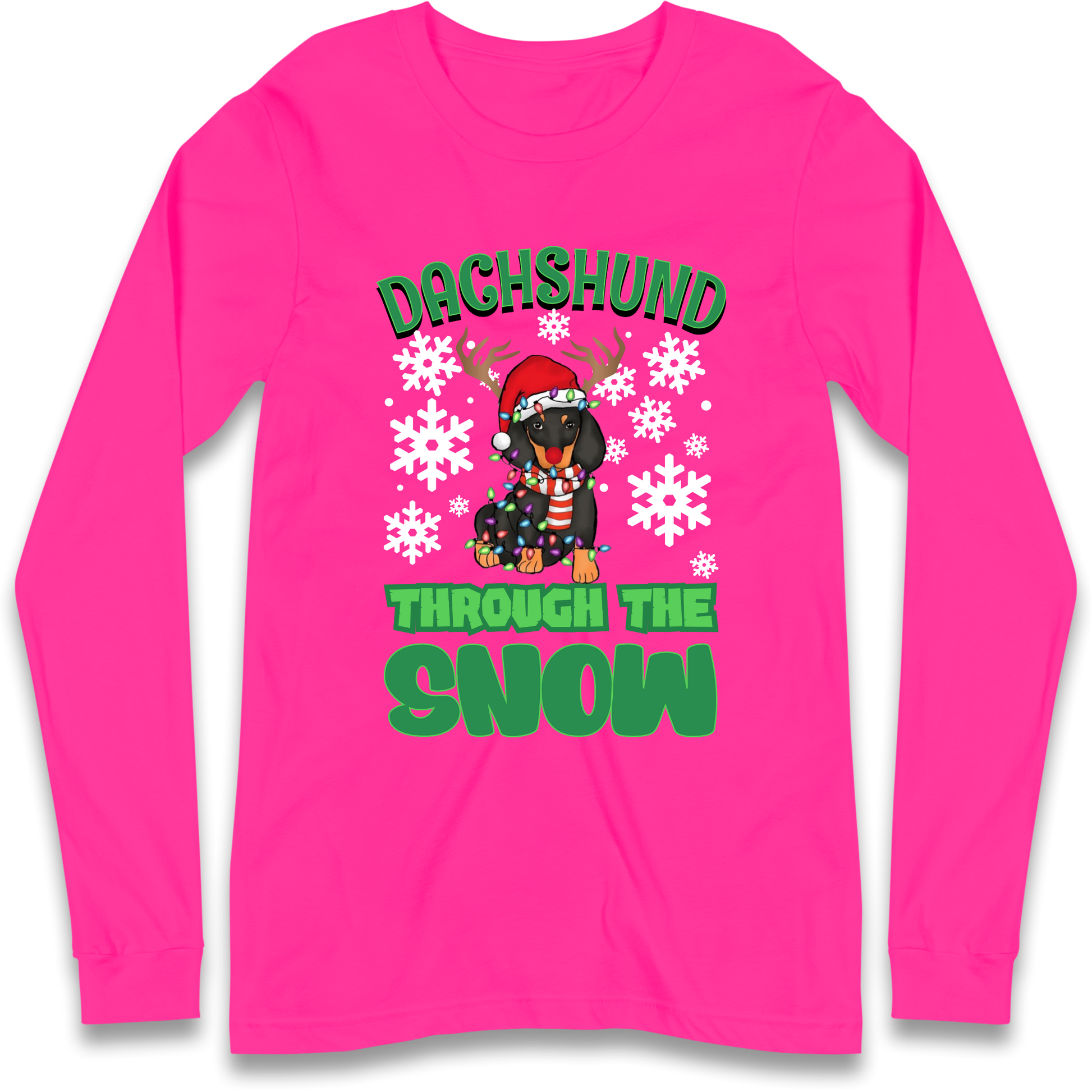 Dachshund Through The Snow Christmas Longsleeve T Shirt