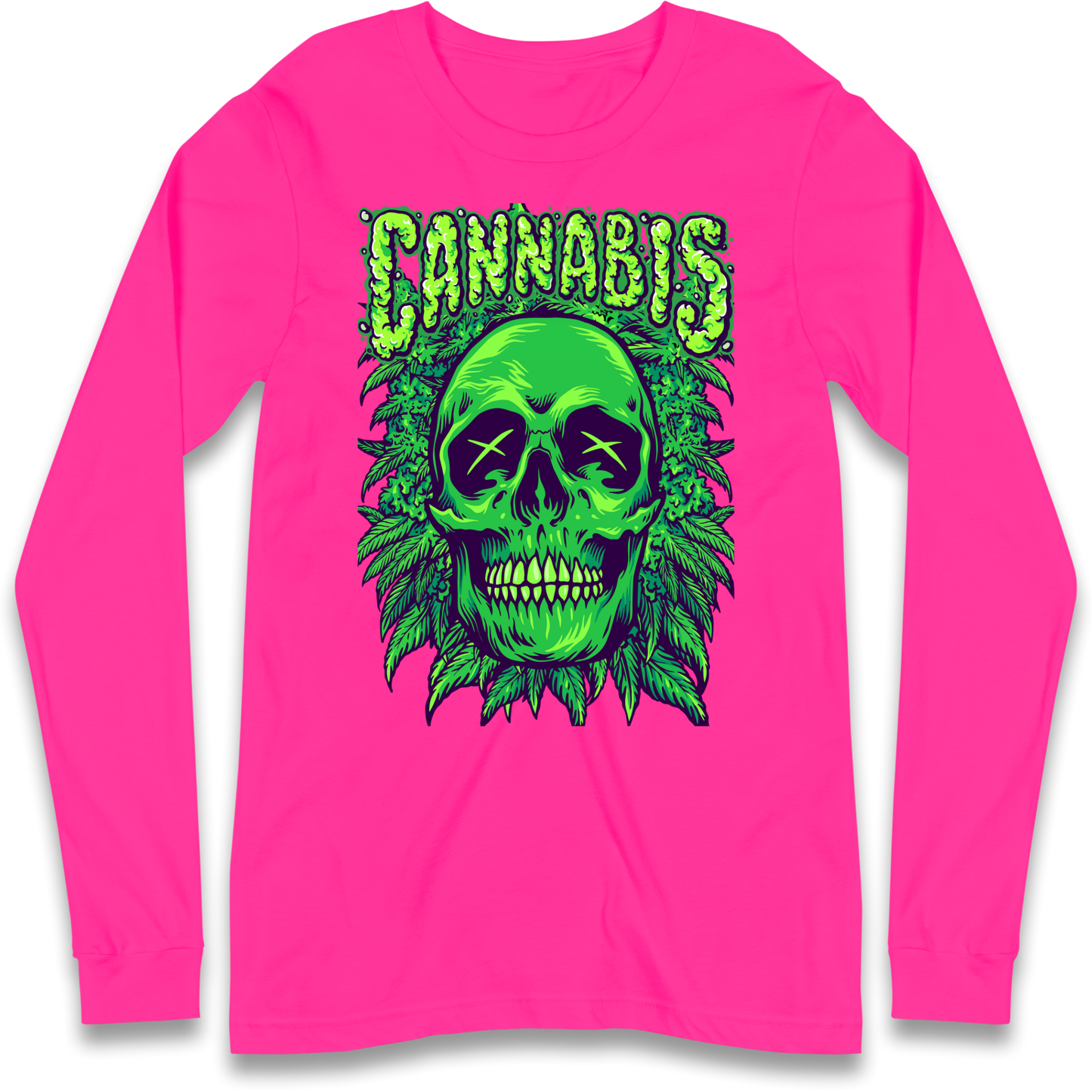 Cannabis Skull Longsleeve T Shirt
