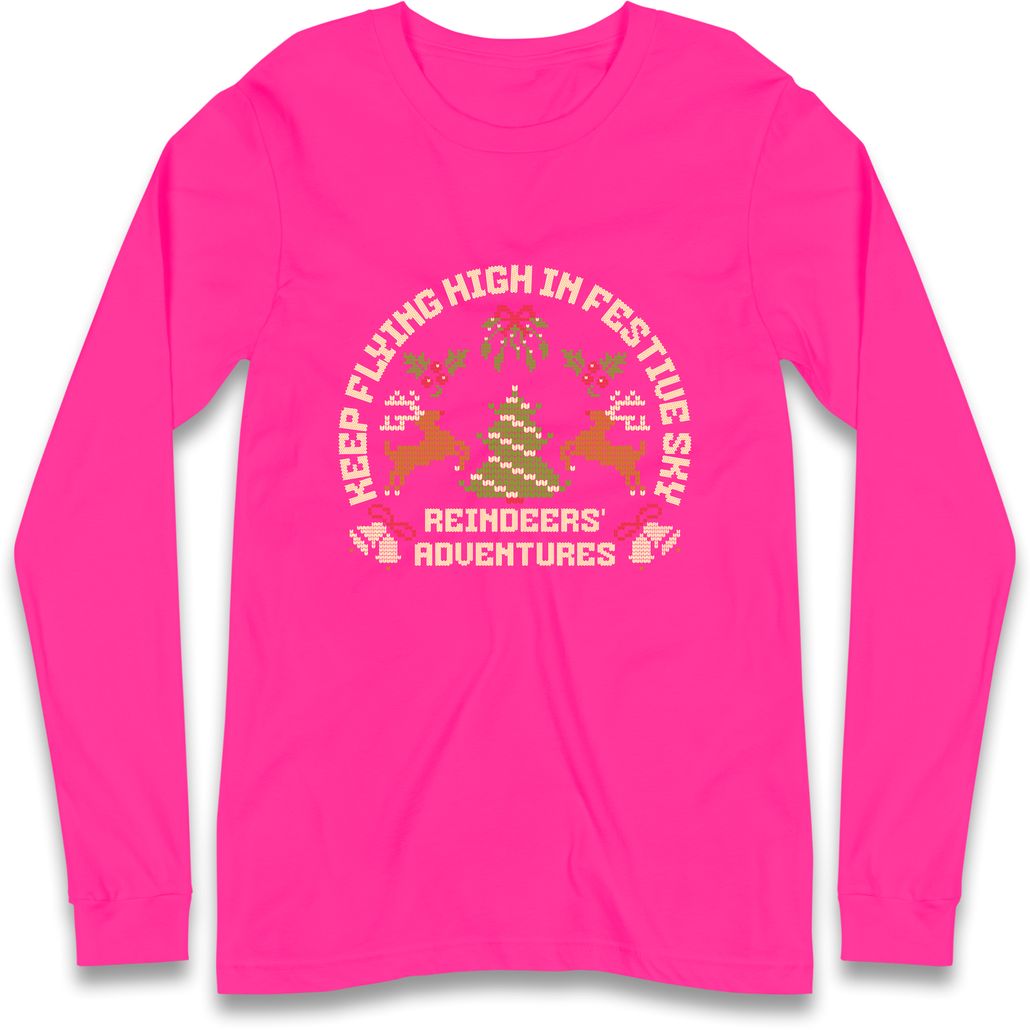 Keep Flying High In Festive Sky Christmas Longsleeve T Shirt