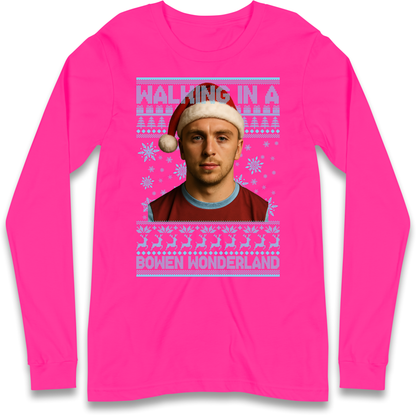 Jared Bowen walking in a Bowen Wonderland Christmas Longsleeve T Shirt