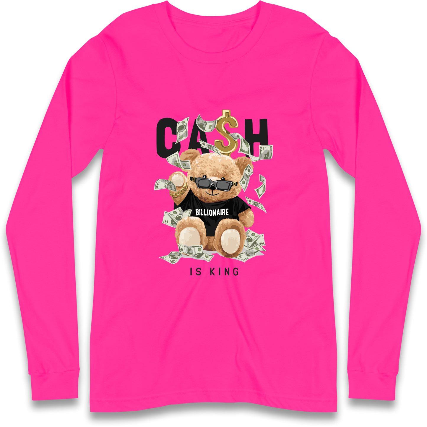 Teddy Bear Billionaire Streetwear Longsleeve T Shirt