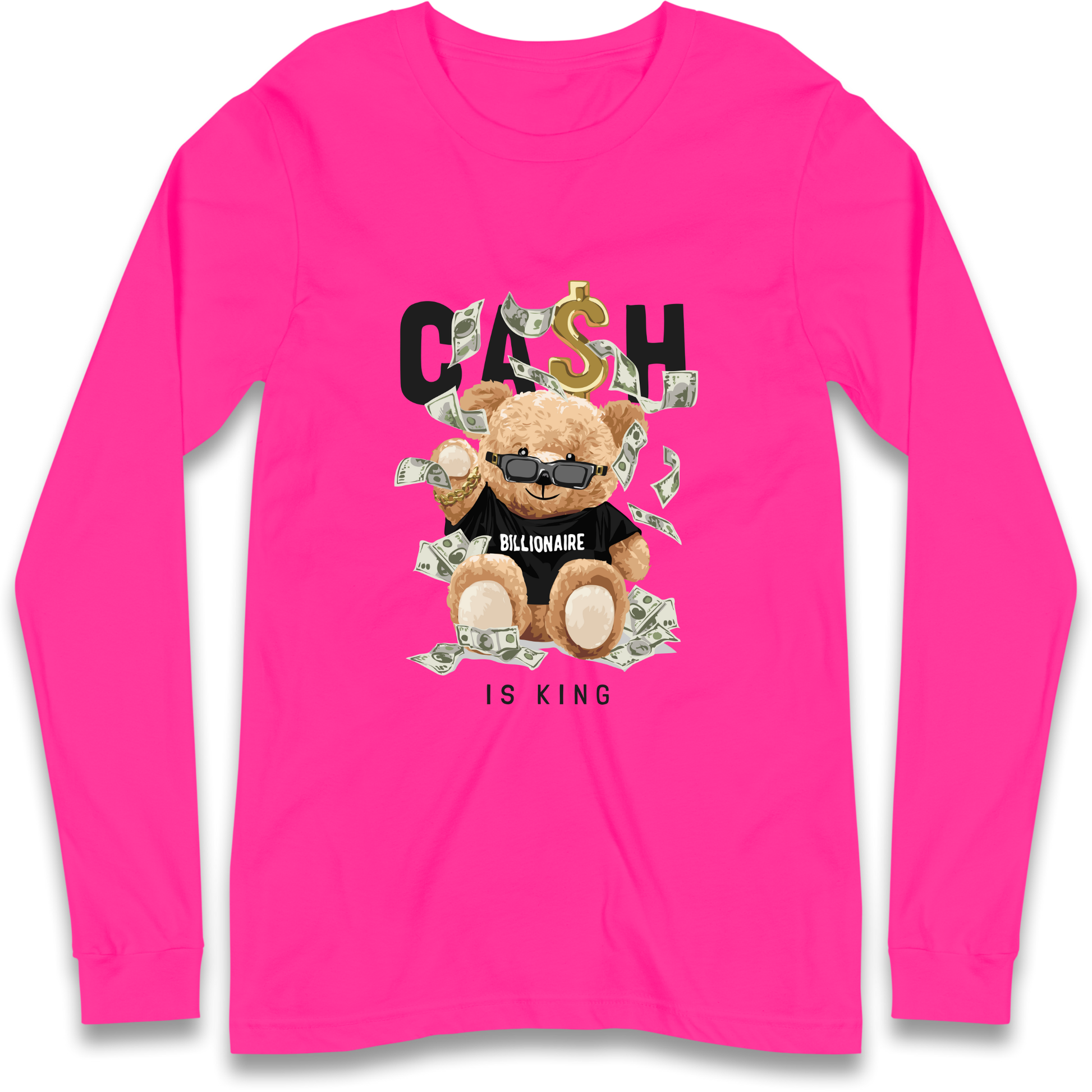 Teddy Bear Billionaire Streetwear Longsleeve T Shirt