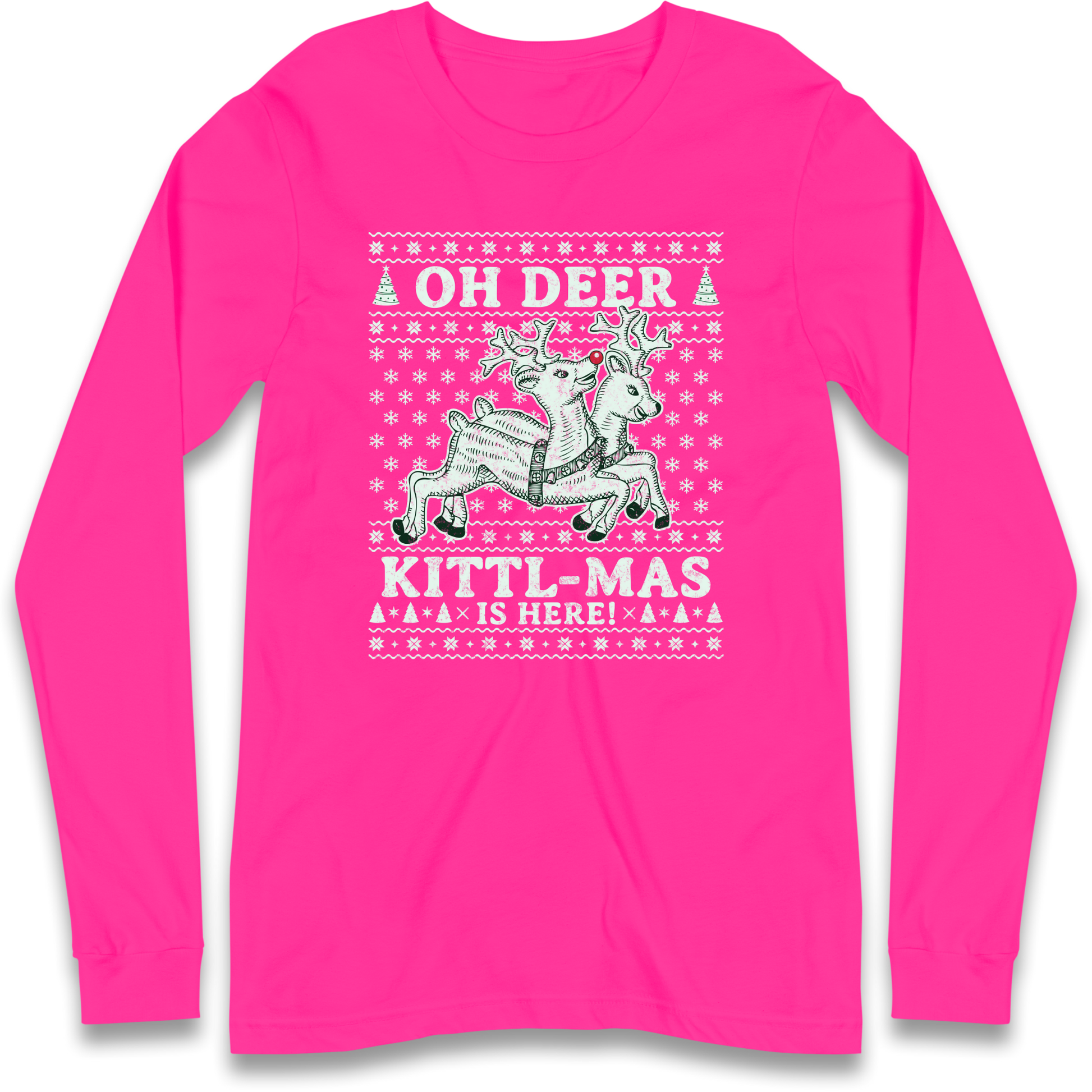 Oh Deer Kittl Mas Is Here Christmas Longsleeve T Shirt
