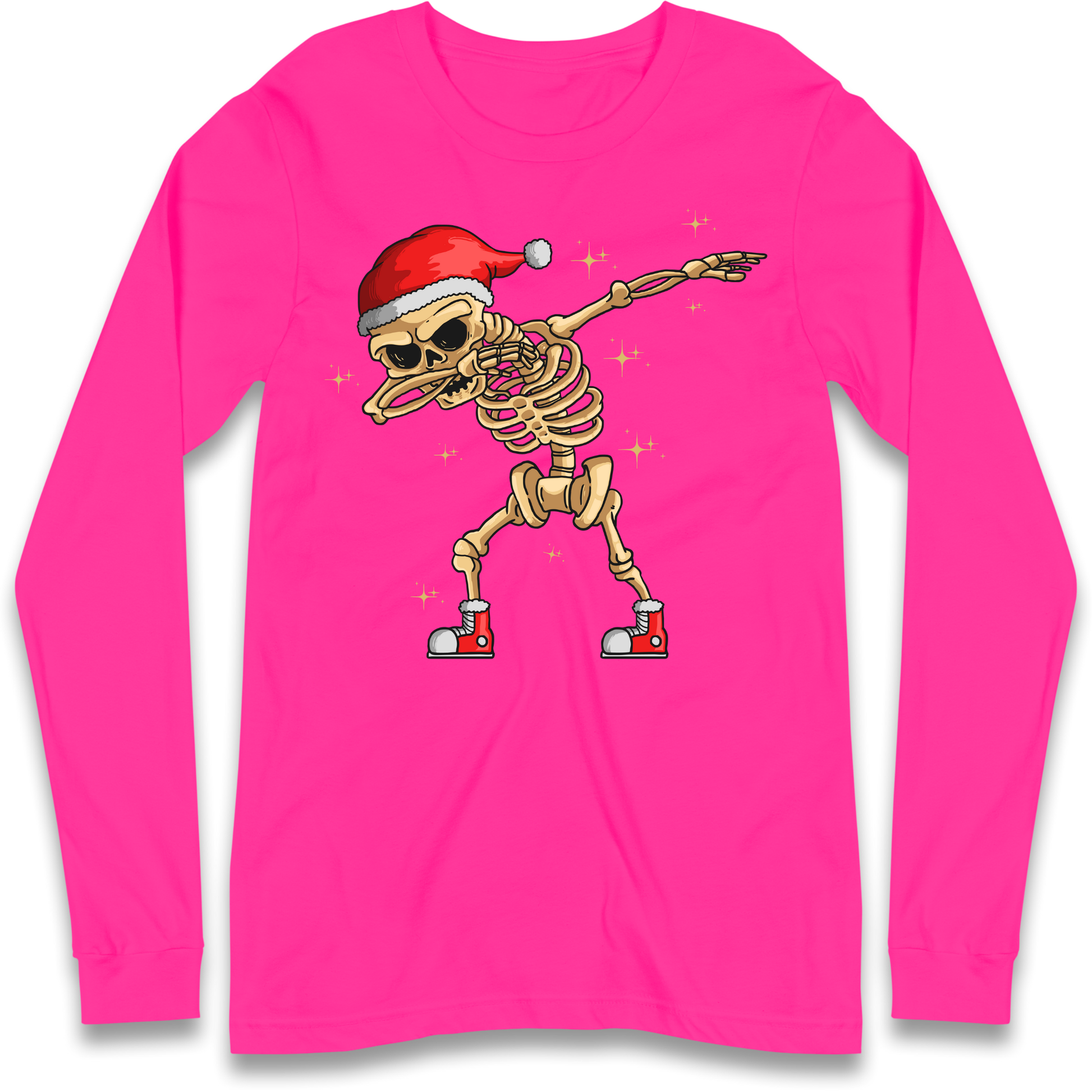Santa Skellington Dabbing Christmas Longsleeve T Shirt