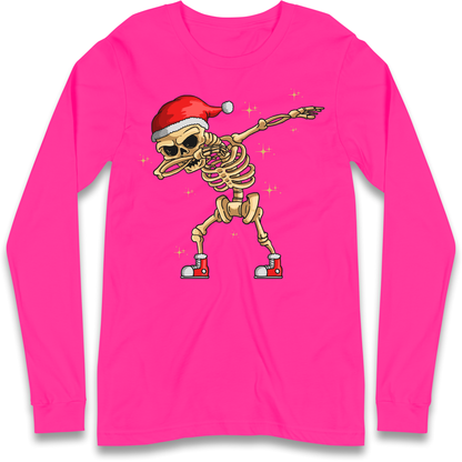 Santa Skellington Dabbing Christmas Longsleeve T Shirt