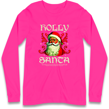 Holly Santa Christmas Longsleeve T Shirt