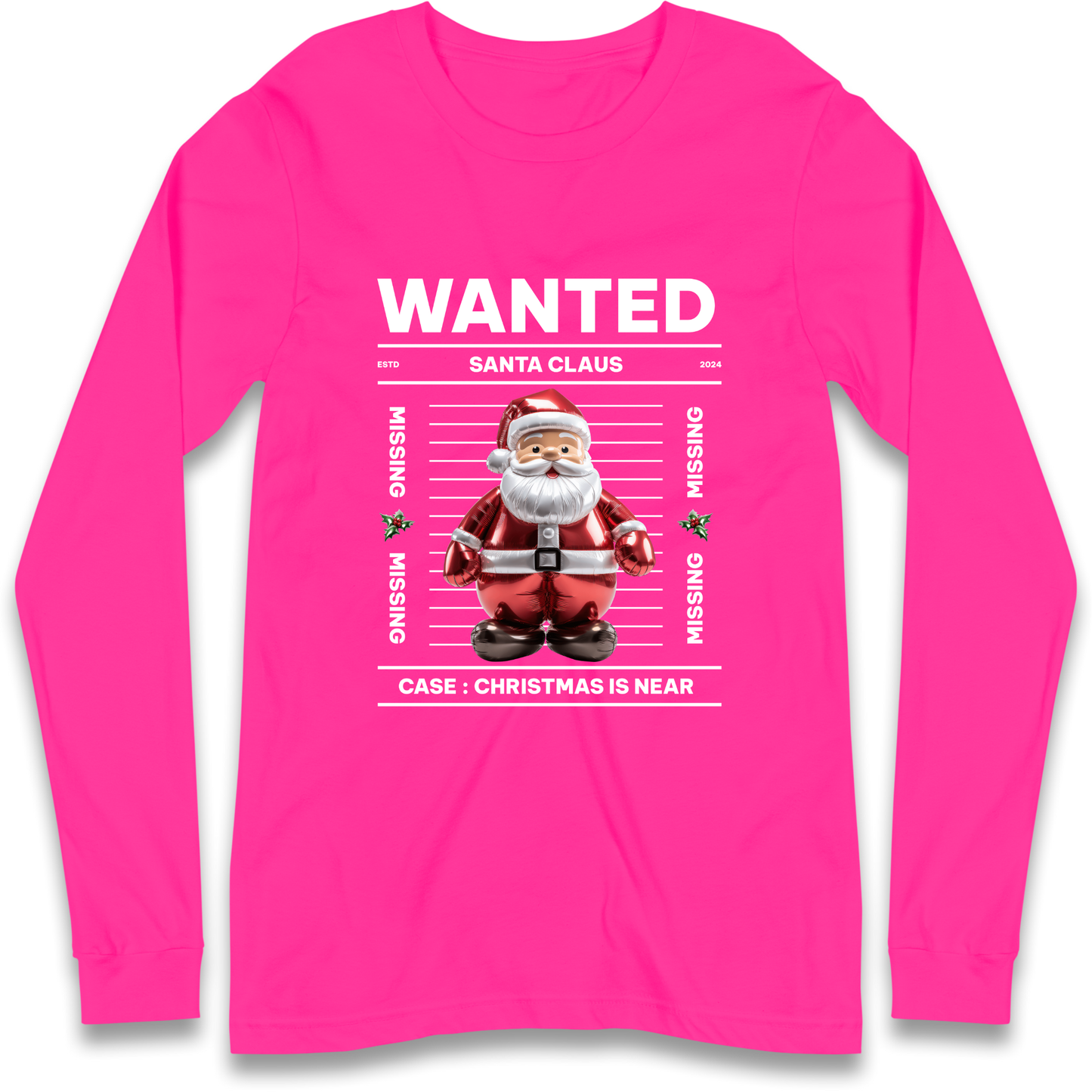 Wanted Santa Claus Christmas Longsleeve T Shirt