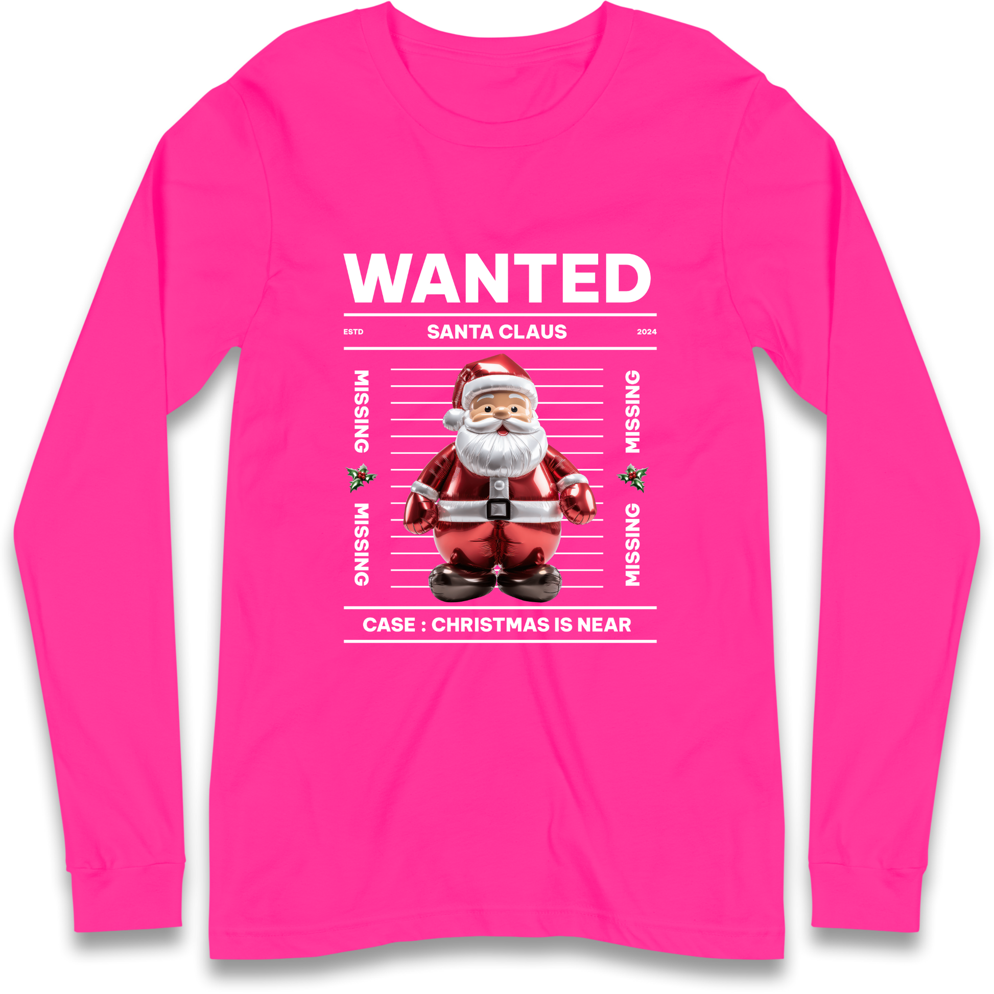 Wanted Santa Claus Christmas Longsleeve T Shirt