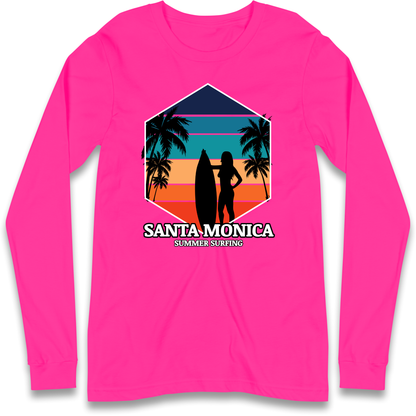Santa Monica Summer Surfing Longsleeve T Shirt