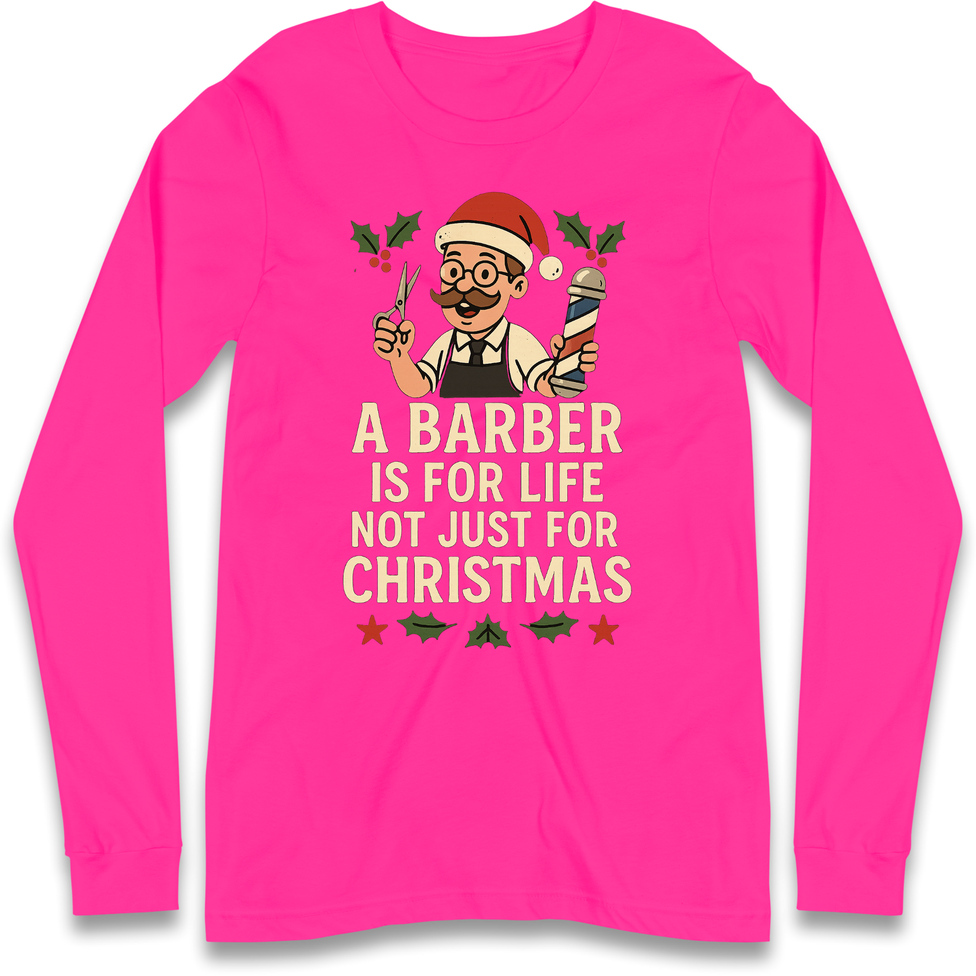 Barber Christmas Longsleeve T Shirt