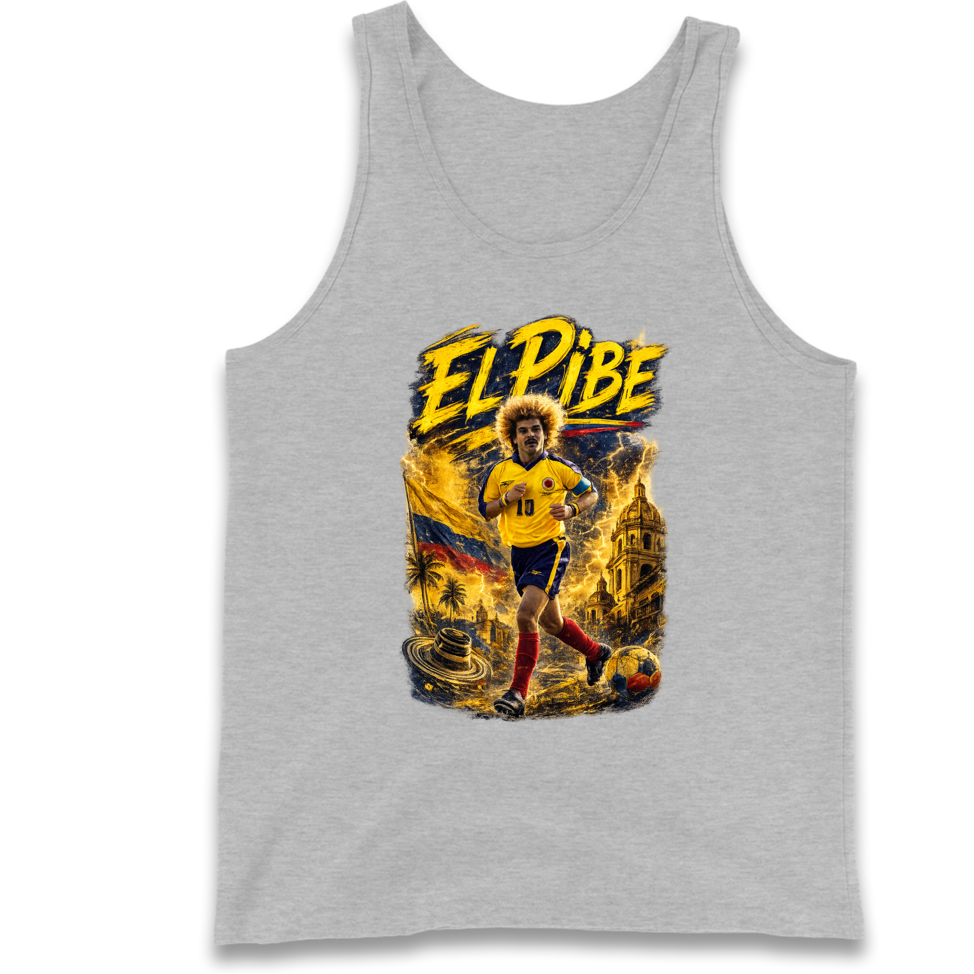 Carlos Valderrama Colombia Football Tank Top