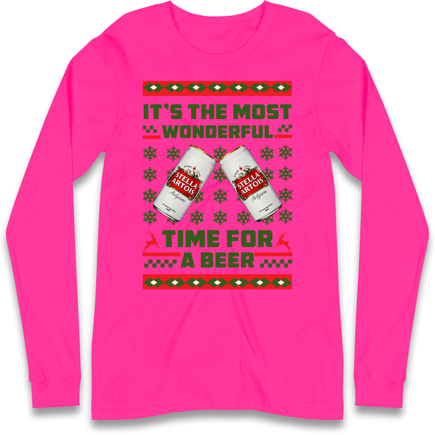 Its The Most Wonderful Time for A Beer Stella Christmas Longsleeve T Shirt