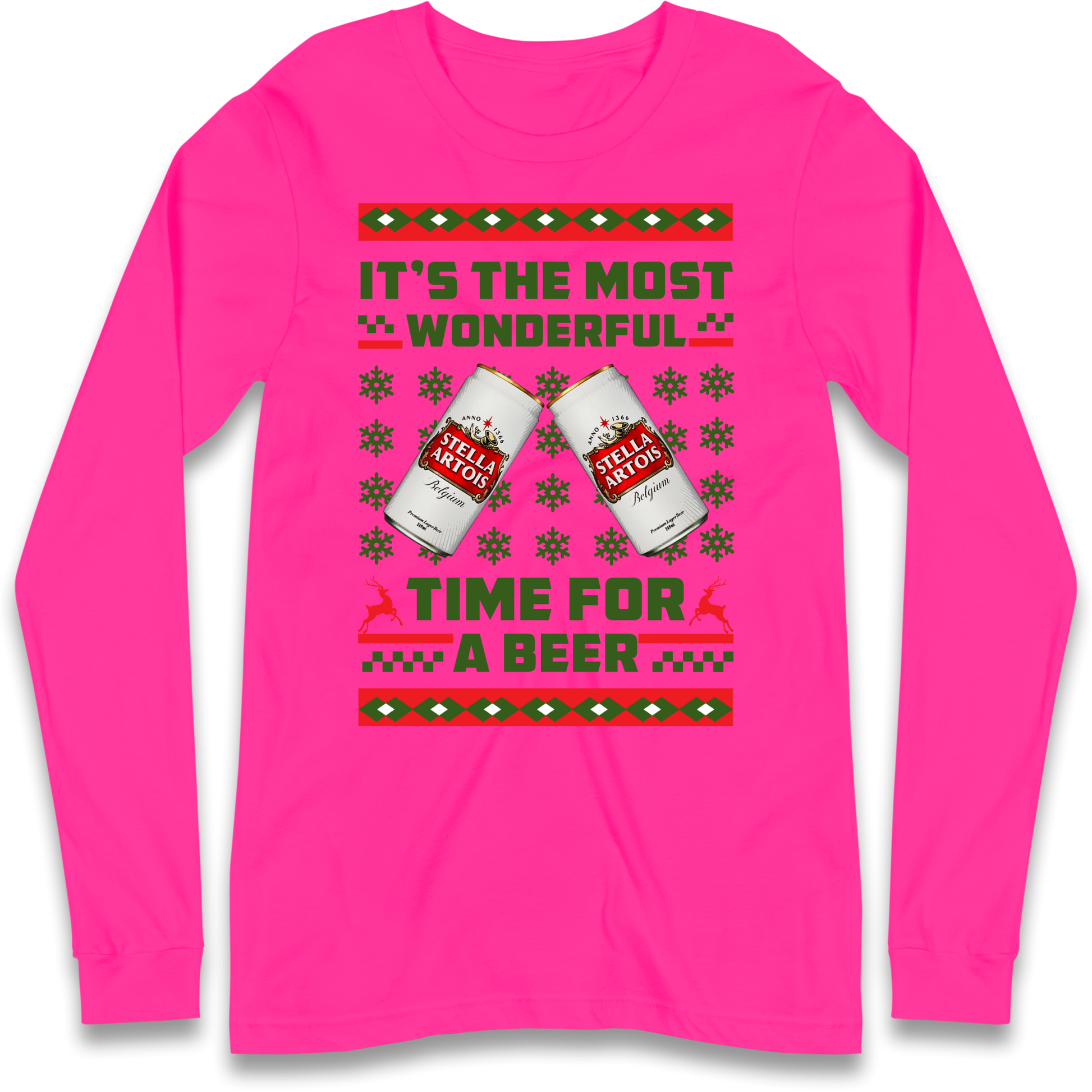 Its The Most Wonderful Time for A Beer Stella Christmas Longsleeve T Shirt