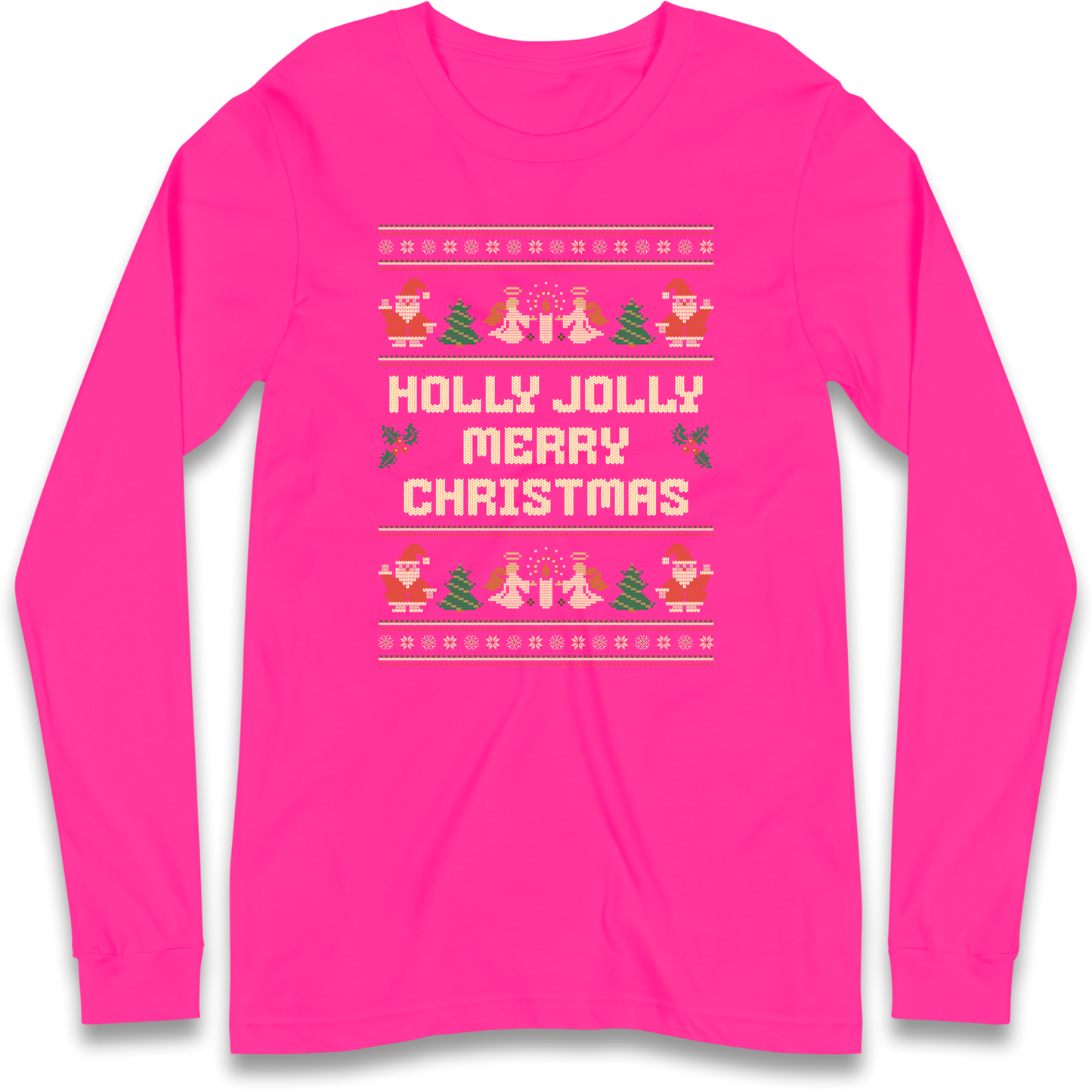 Holly Jolly Merry Christmas Longsleeve T Shirt