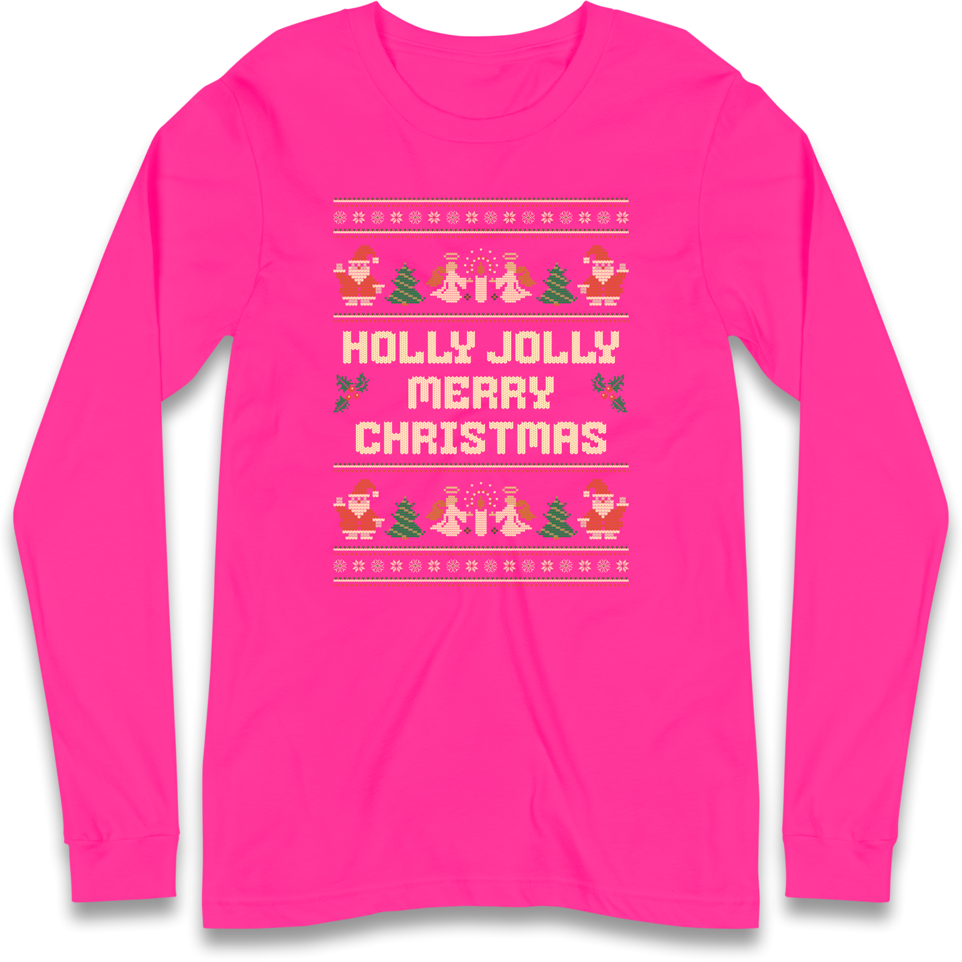Holly Jolly Merry Christmas Longsleeve T Shirt