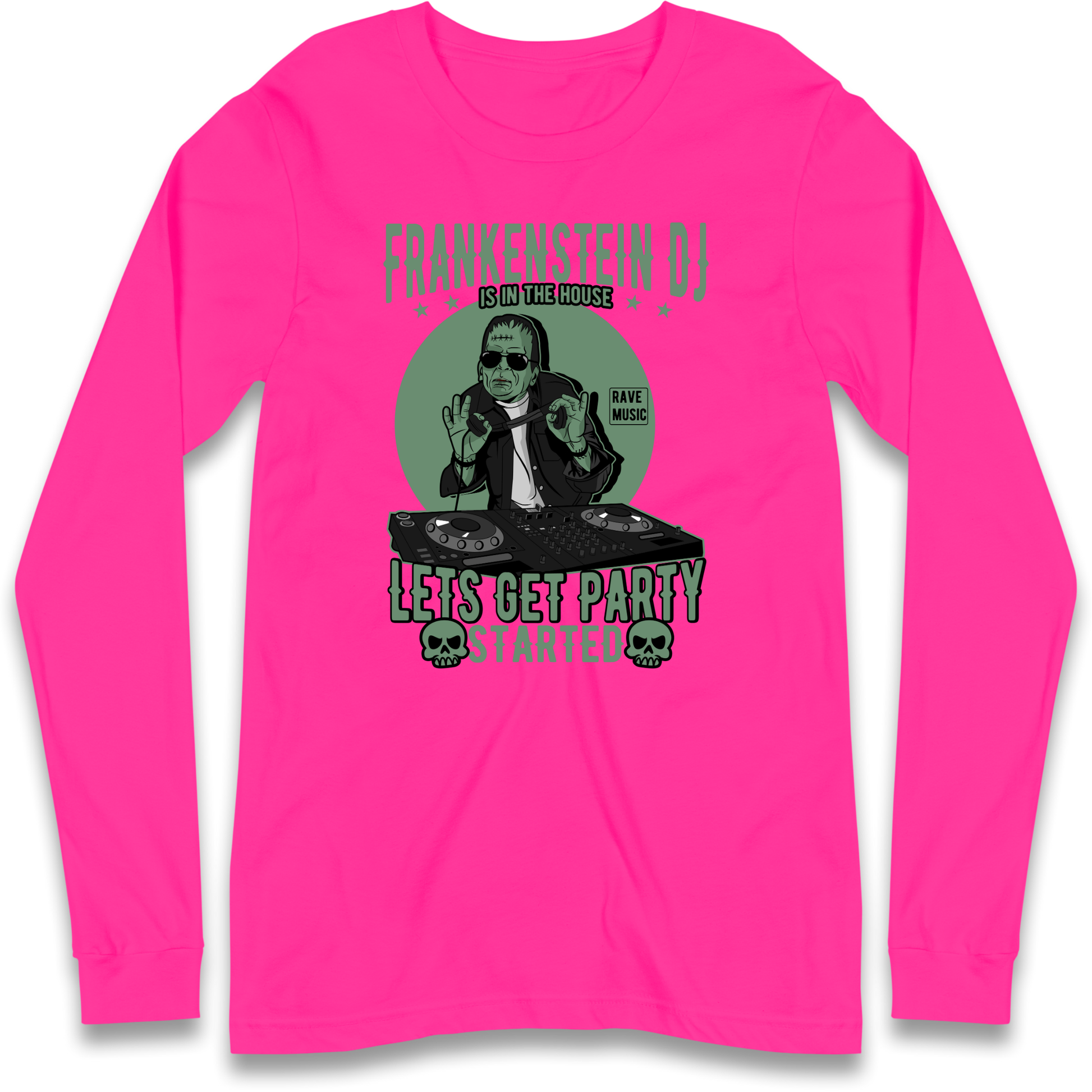 Frankenstein DJ Longsleeve T Shirt