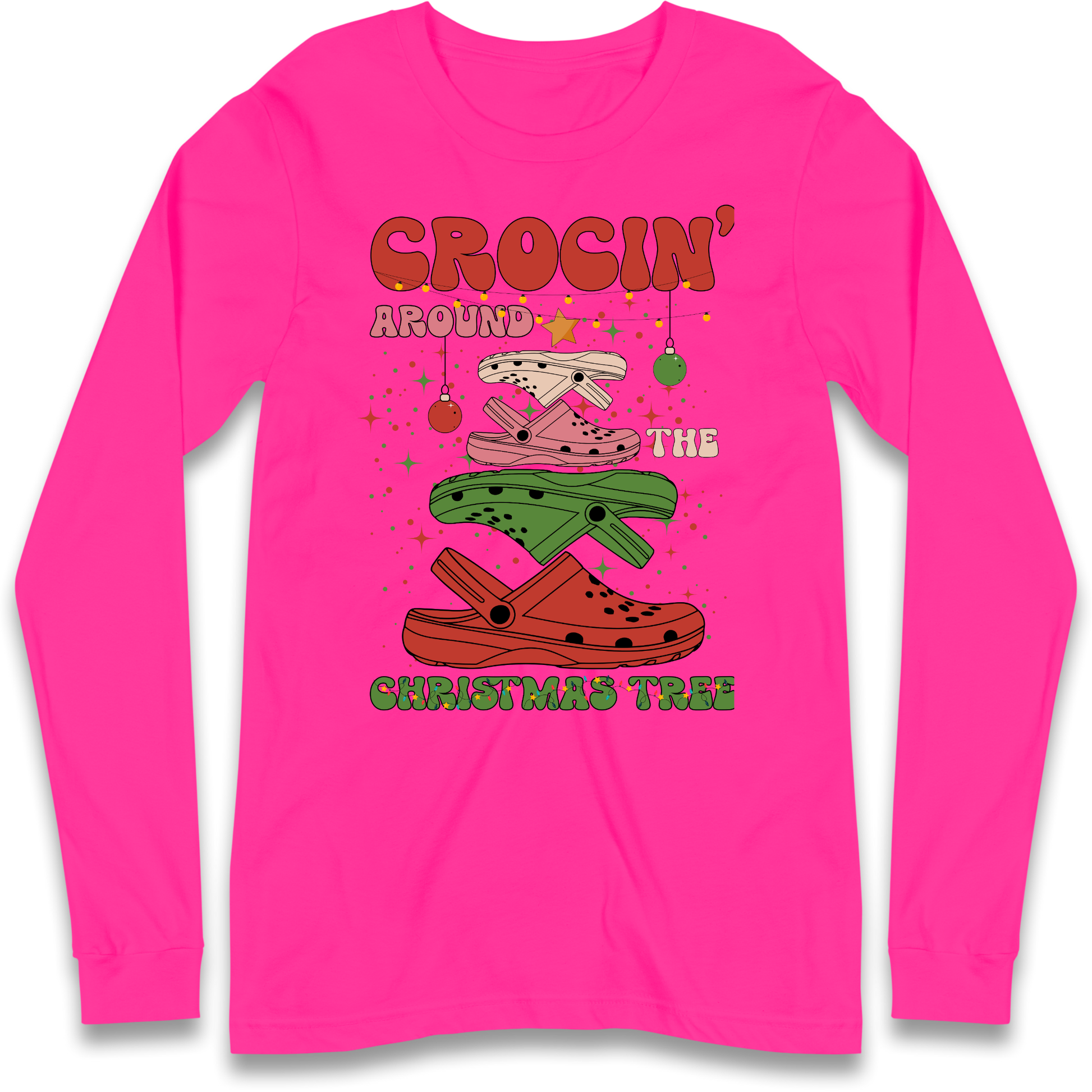 Crockin Around the Christmas Tree Christmas Longsleeve T Shirt