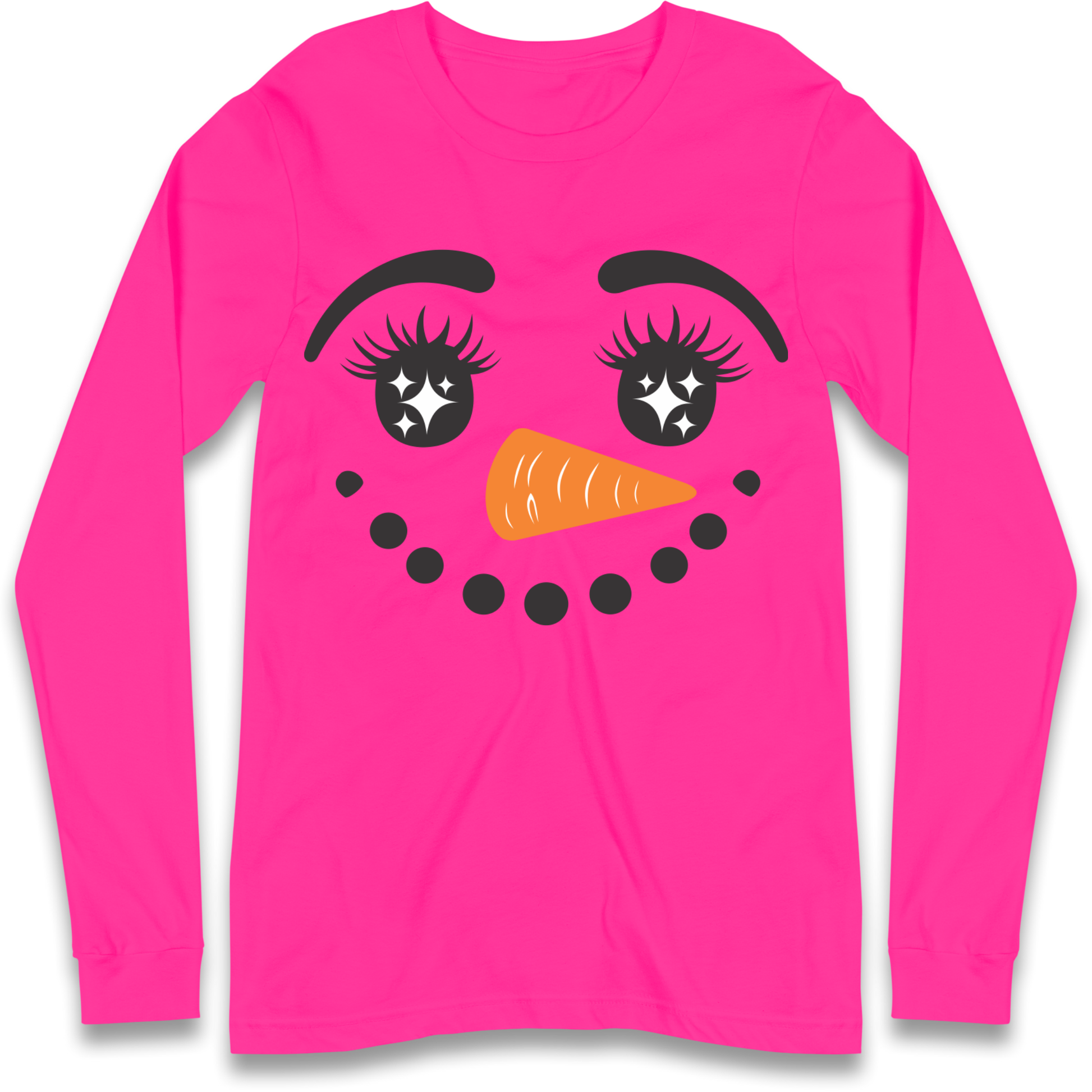 Snowman Face Christmas Longsleeve T Shirt