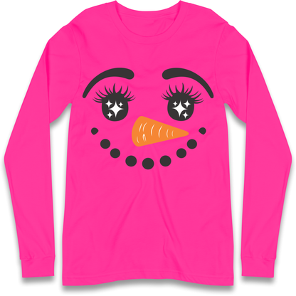 Snowman Face Christmas Longsleeve T Shirt