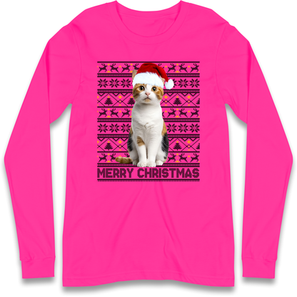 Merry Christmas Cat Longsleeve T Shirt