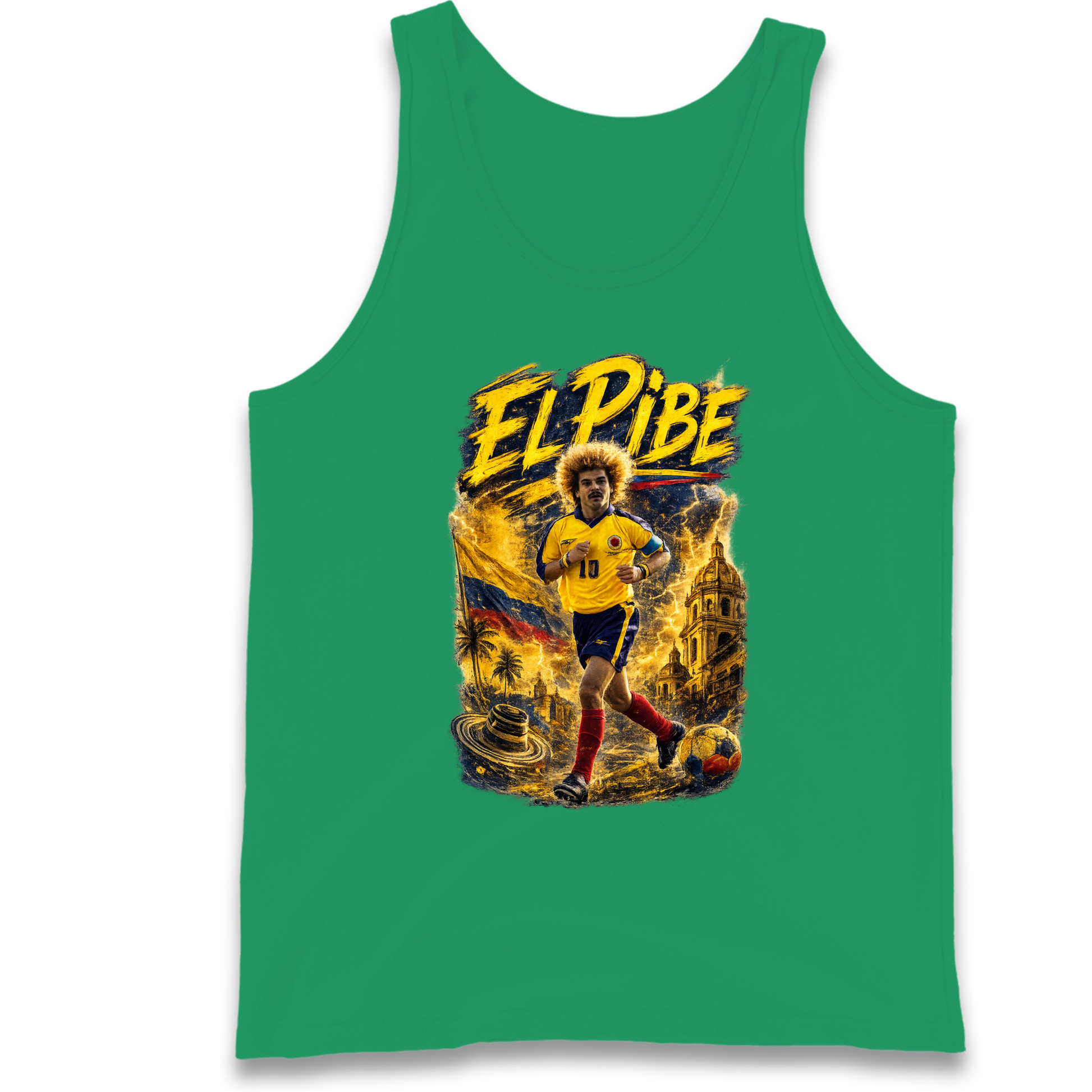 Carlos Valderrama Colombia Football Tank Top
