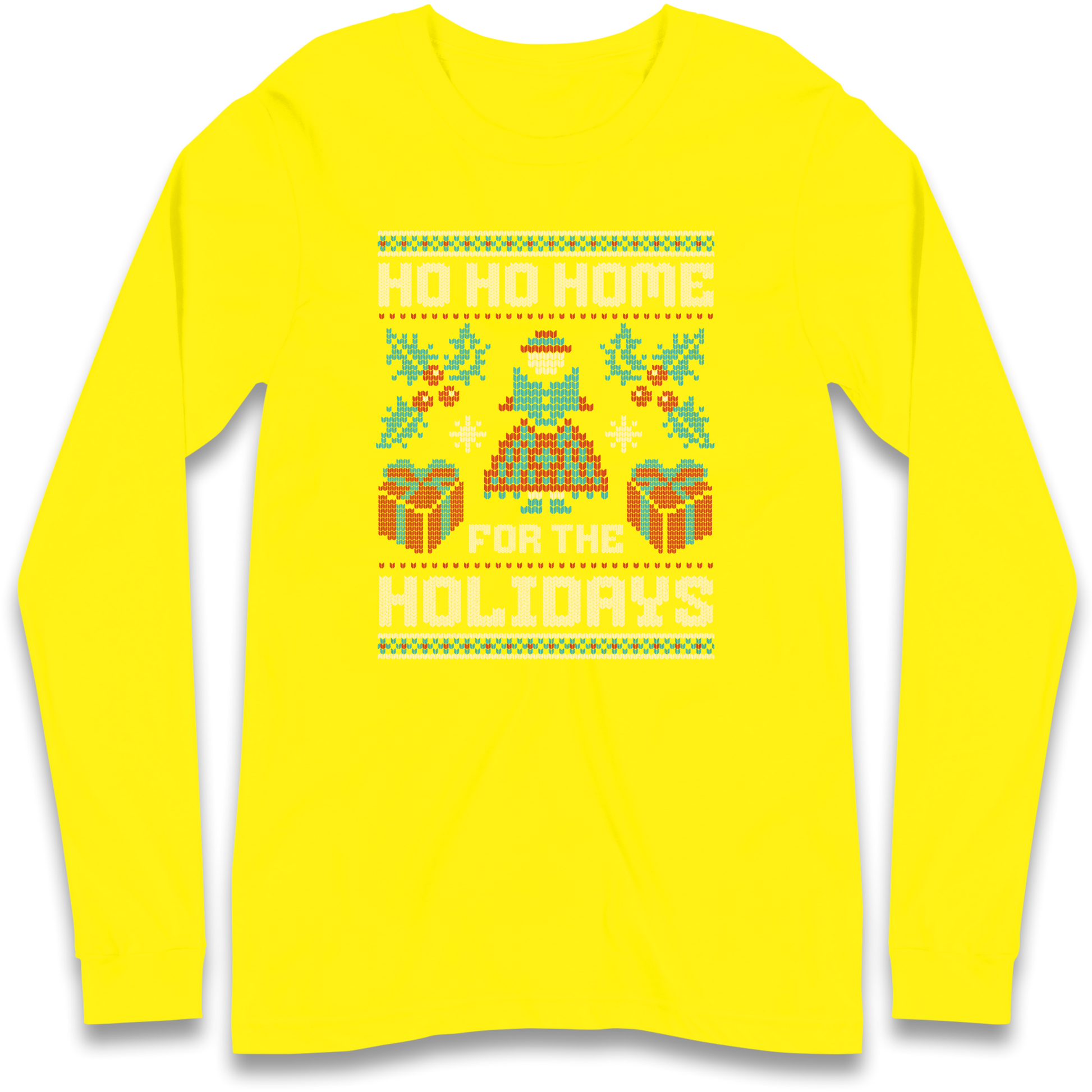 HO HO Home For the Holidays Christmas Longsleeve T Shirt