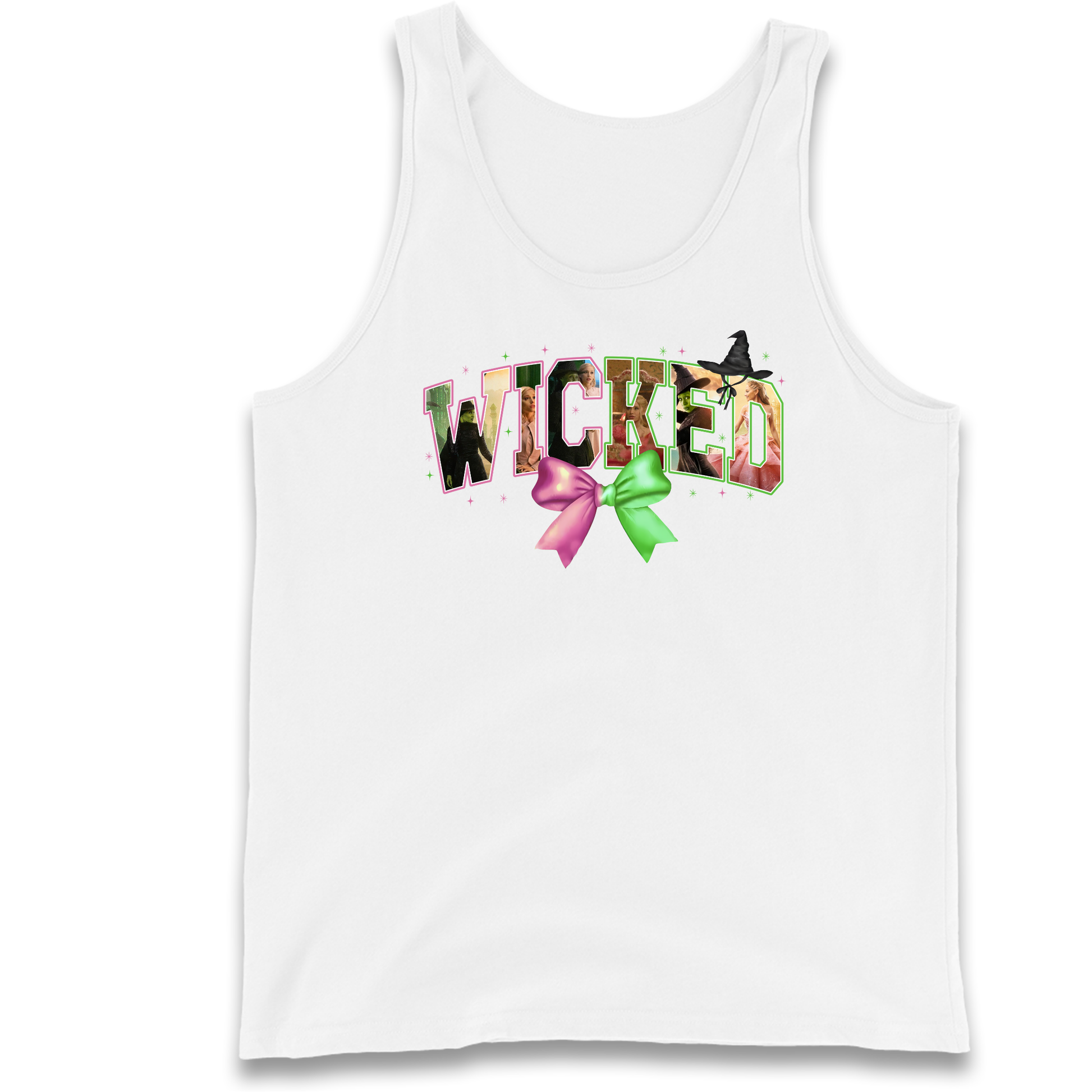 Wicked pink and green Bow Tank Top