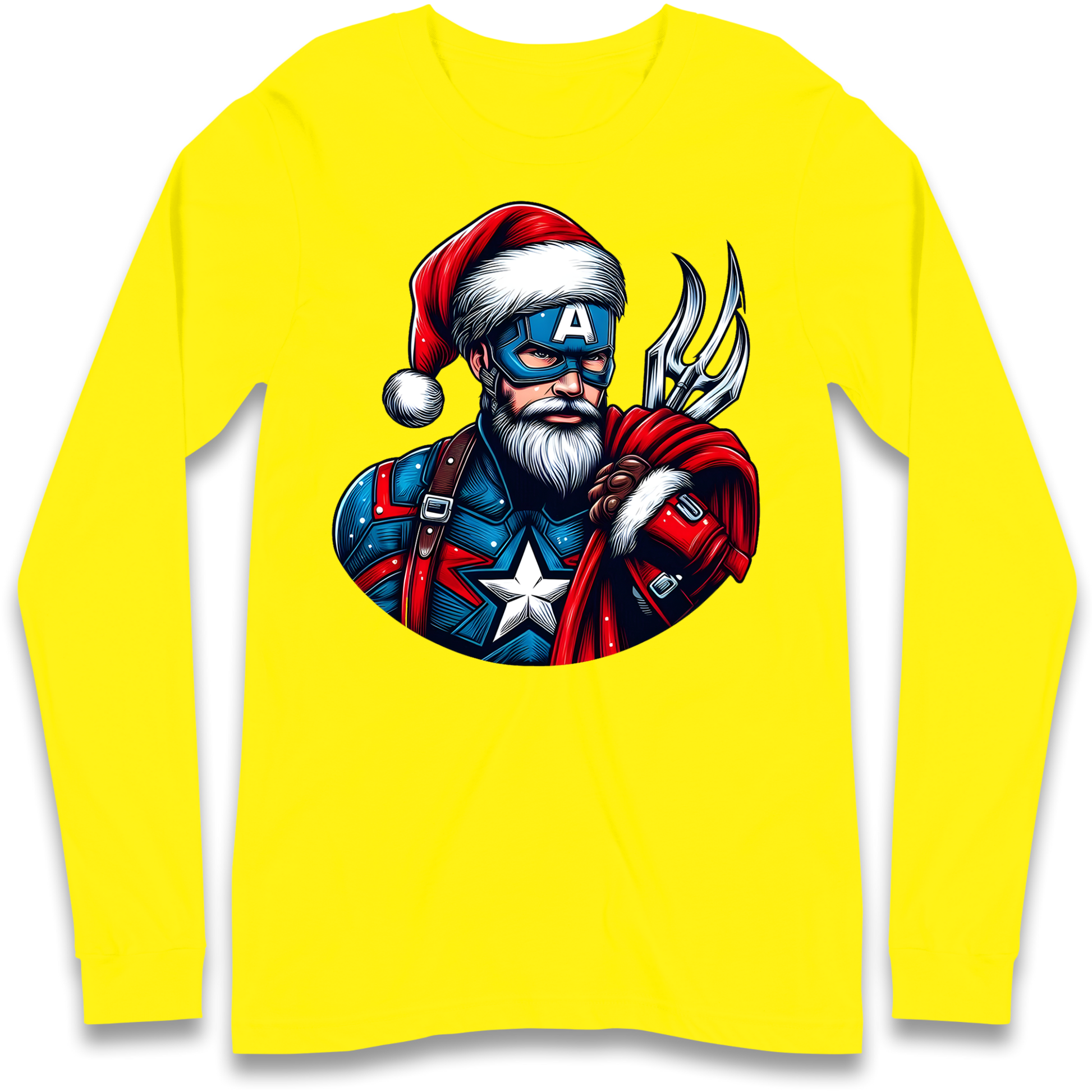 Captain America Santa Longsleeve T Shirt