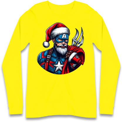 Captain America Santa Longsleeve T Shirt