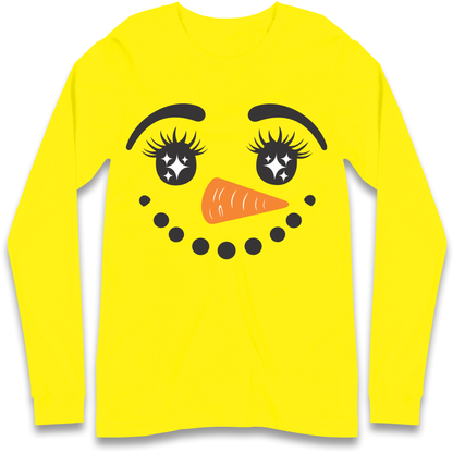 Snowman Face Christmas Longsleeve T Shirt