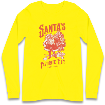 Santas Favourite Elf Christmas Longsleeve T Shirt