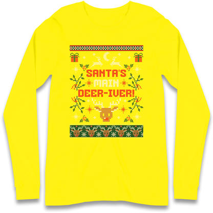 Santas Main Deer iver Christmas Longsleeve T Shirt