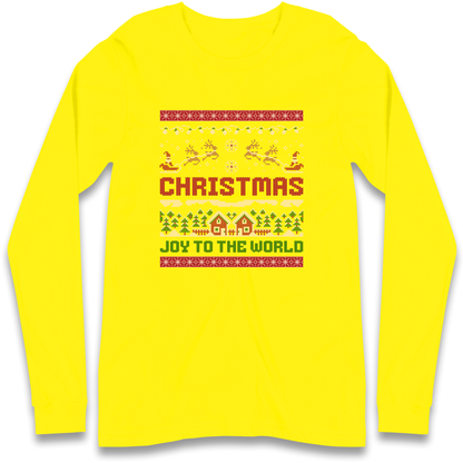 Christmas Joy to the World Christmas Longsleeve T Shirt
