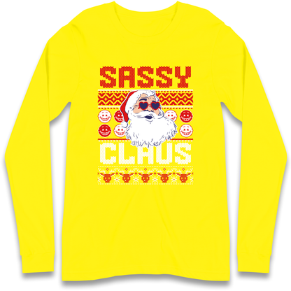 Sassy Claus Santa Christmas Longsleeve T Shirt