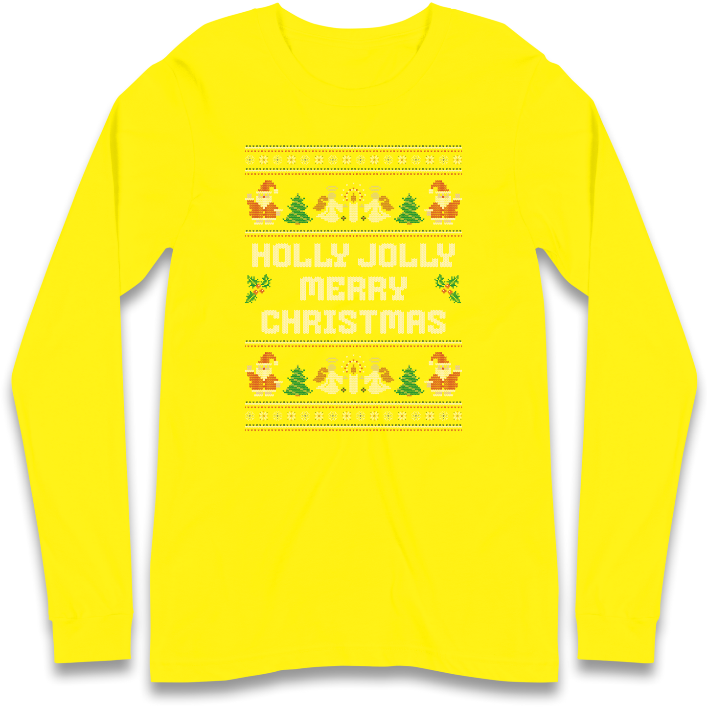 Holly Jolly Merry Christmas Longsleeve T Shirt