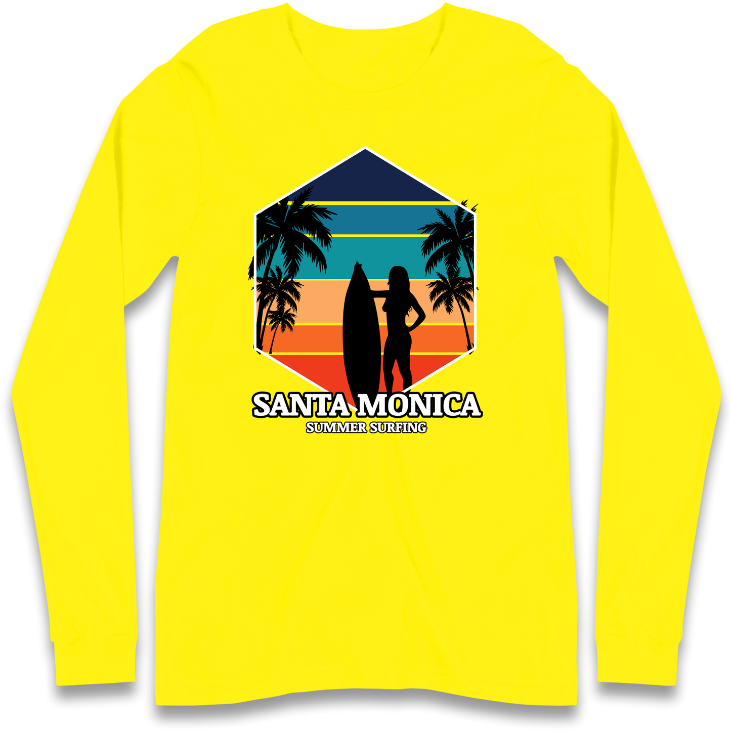 Santa Monica Summer Surfing Longsleeve T Shirt
