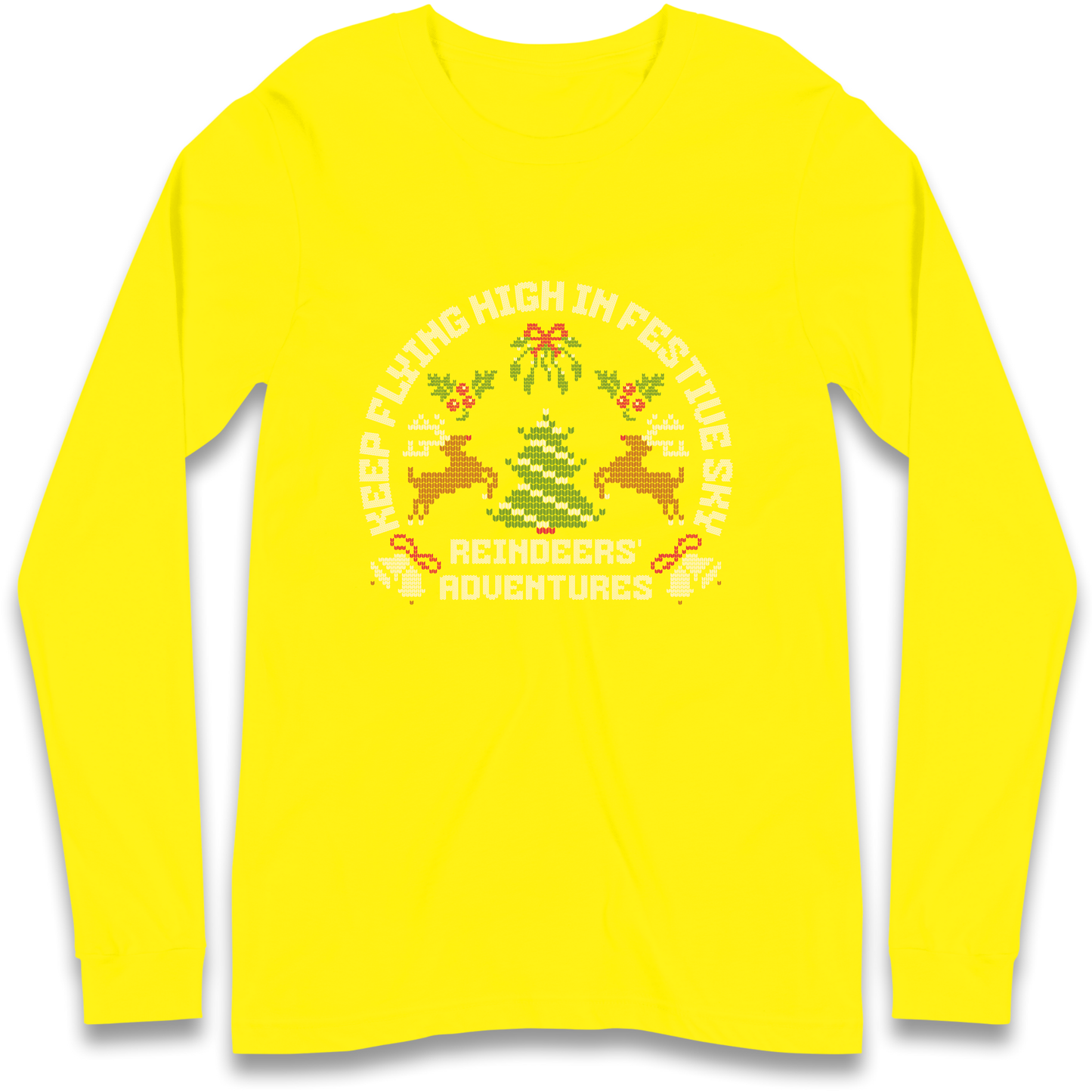Keep Flying High In Festive Sky Christmas Longsleeve T Shirt