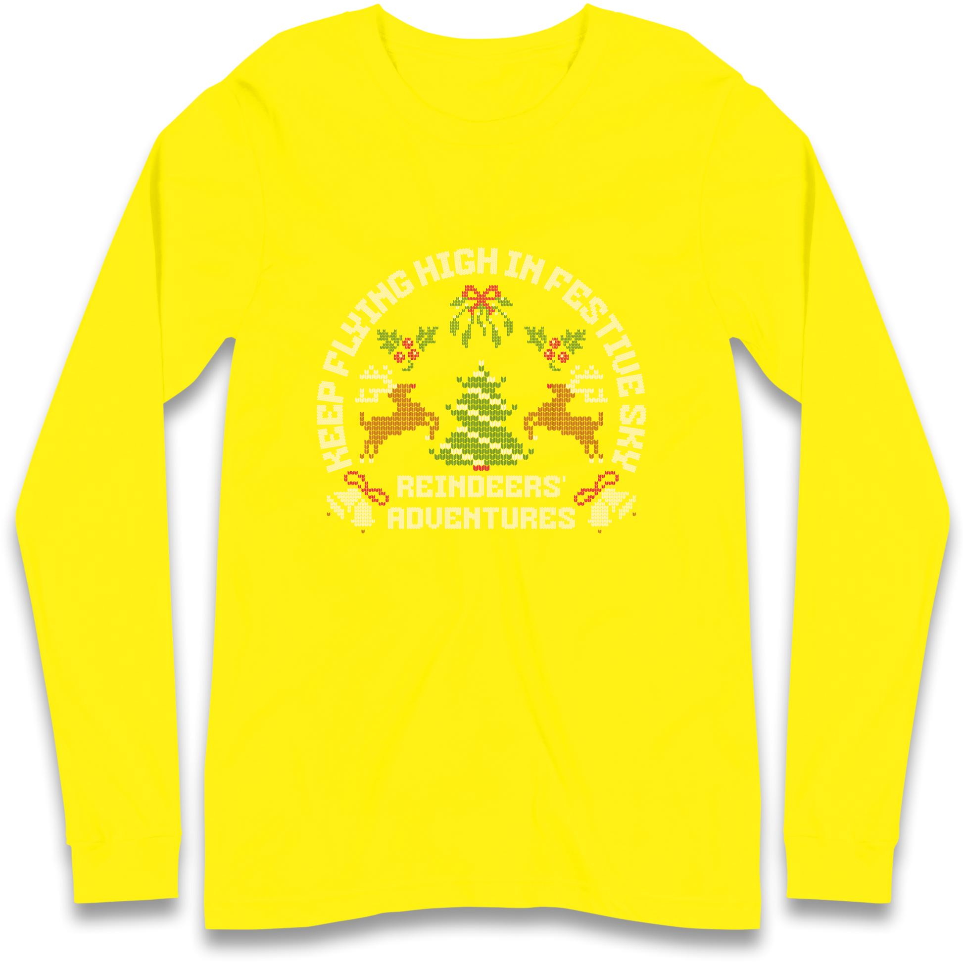 Keep Flying High In Festive Sky Christmas Longsleeve T Shirt