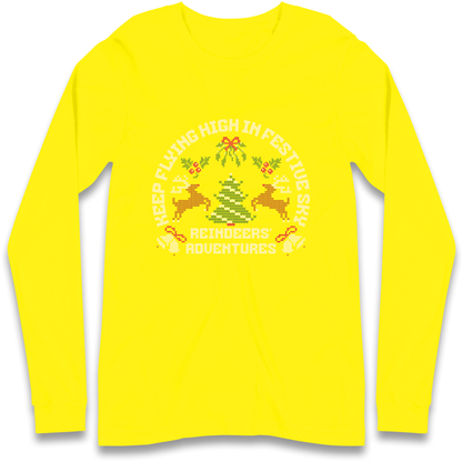 Keep Flying High In Festive Sky Christmas Longsleeve T Shirt