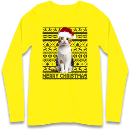 Merry Christmas Cat Longsleeve T Shirt