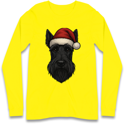 Scottish Terrier Face Christmas Longsleeve T Shirt