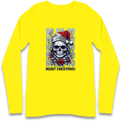 HO HO HO Santa Skelington Christmas Longsleeve T Shirt