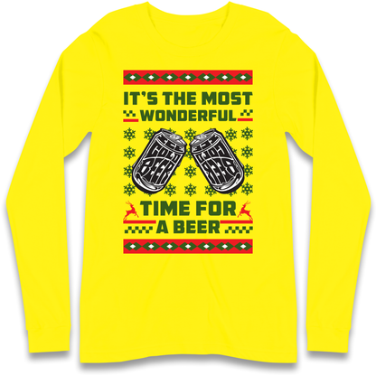Its The Most Wonderful Time For A Beer Christmas Longsleeve T Shirt
