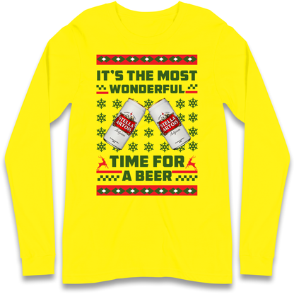 Its The Most Wonderful Time for A Beer Stella Christmas Longsleeve T Shirt