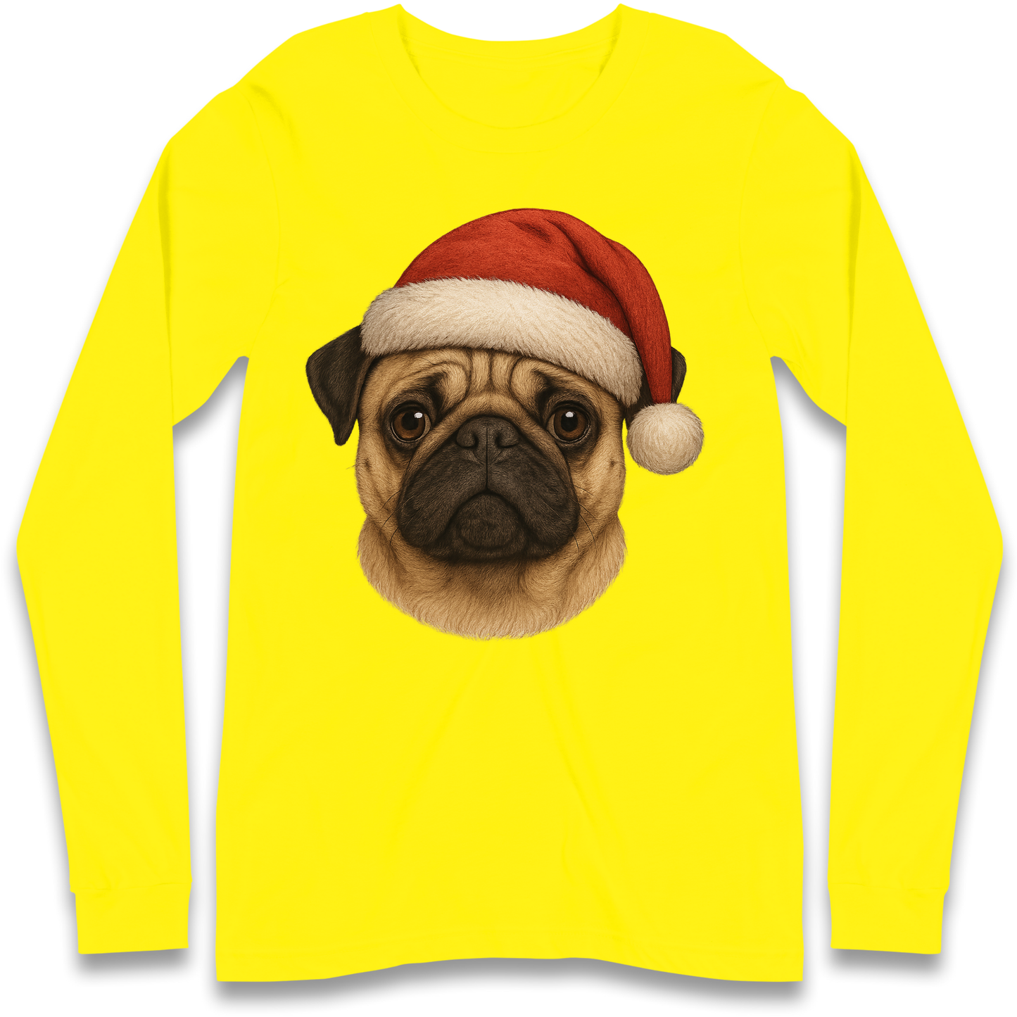 Pug Face Christmas Longsleeve T Shirt