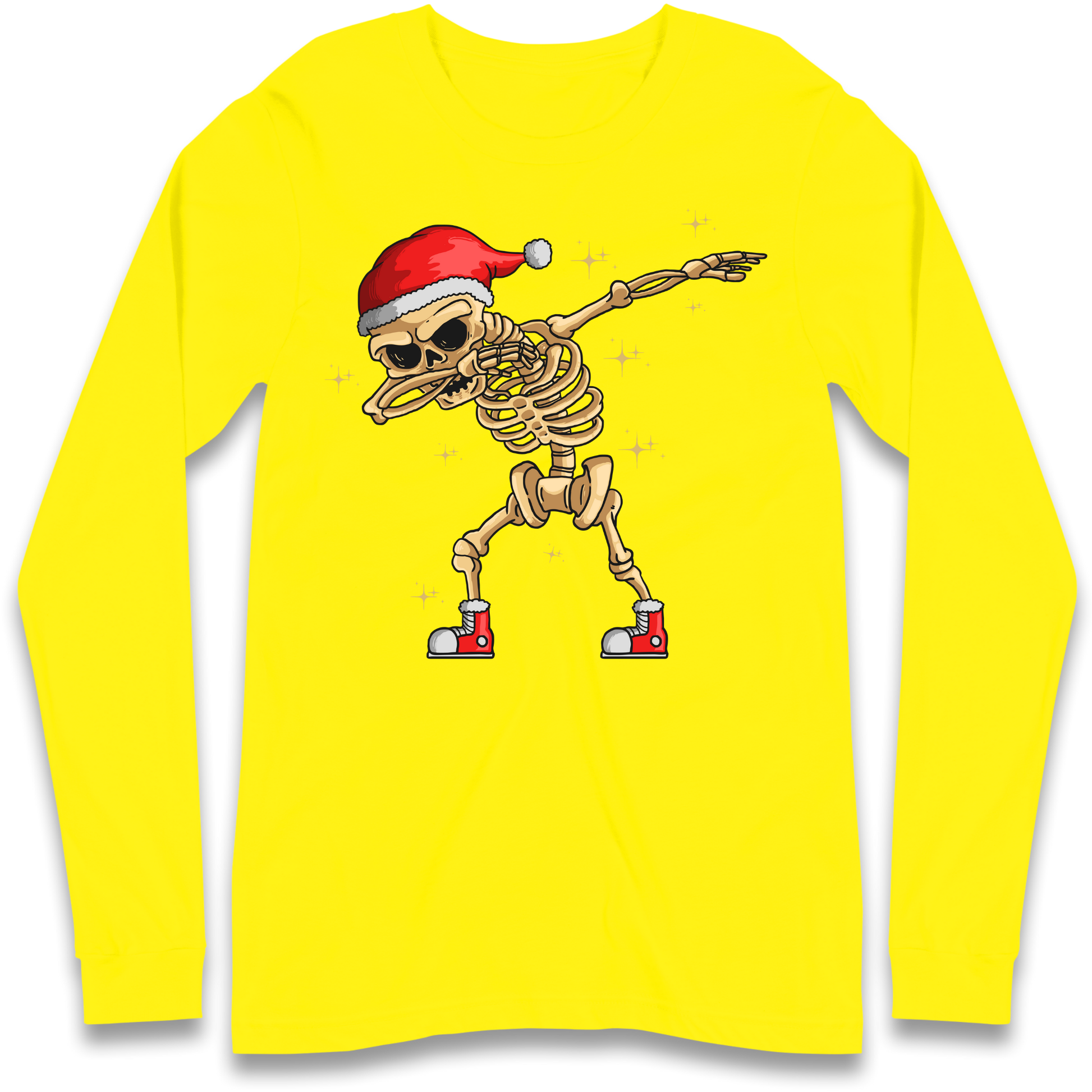 Santa Skellington Dabbing Christmas Longsleeve T Shirt