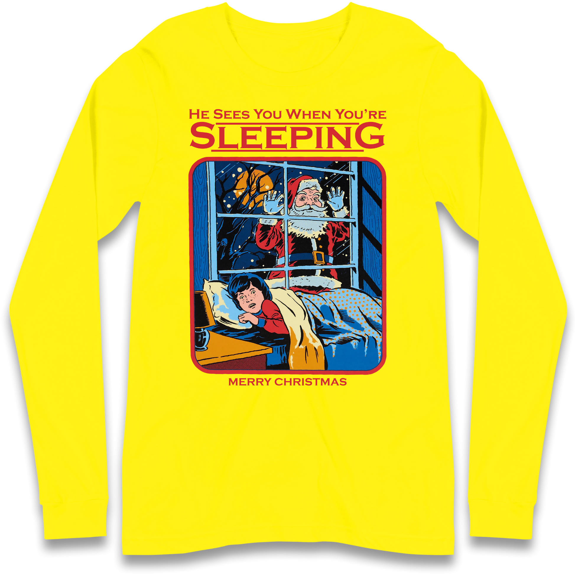 Creepy Santa Claus Christmas Longsleeve T Shirt