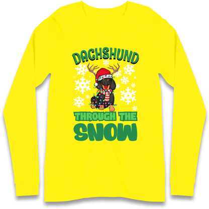 Dachshund Through The Snow Christmas Longsleeve T Shirt