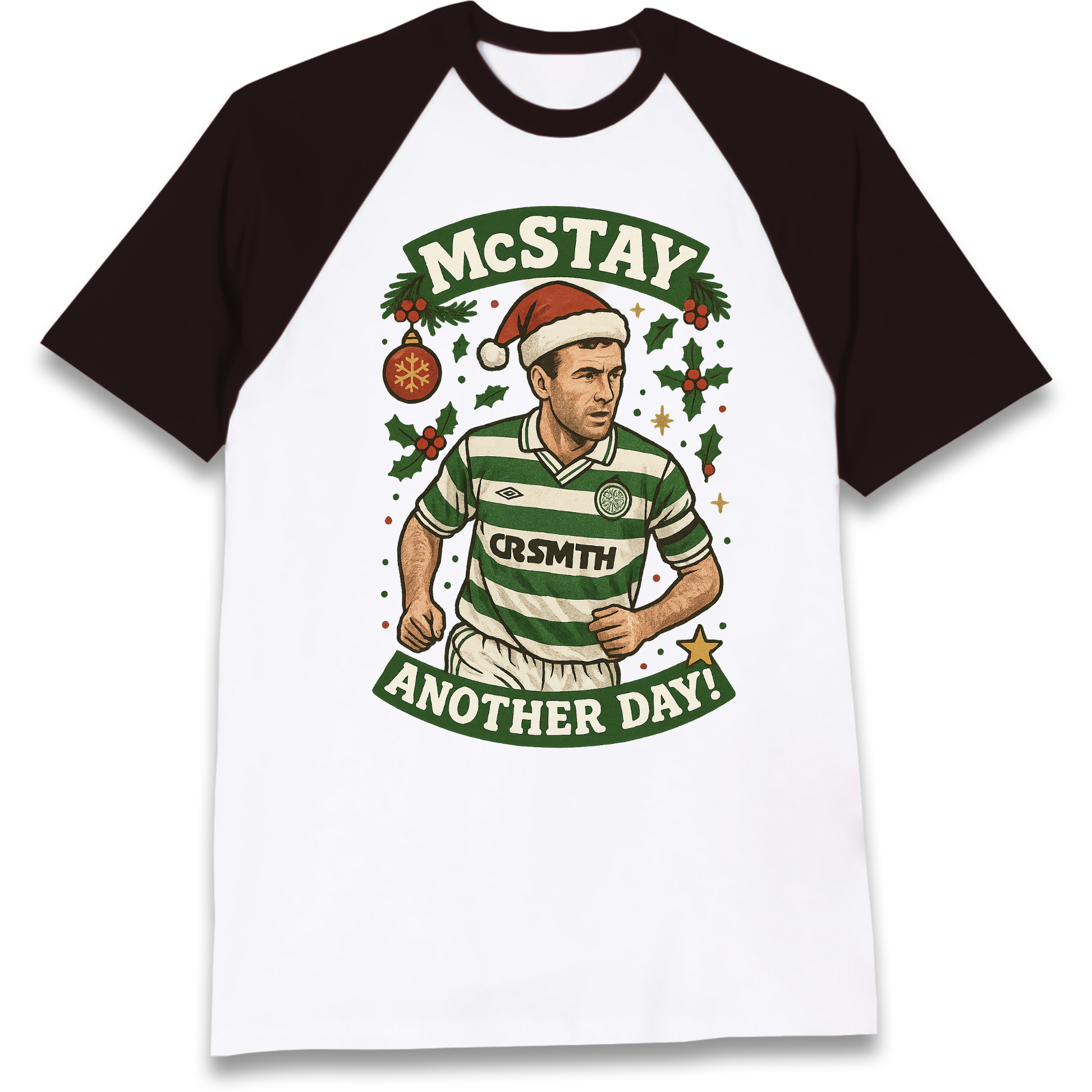 Paul McStay Celtic Christmas Raglan T Shirt