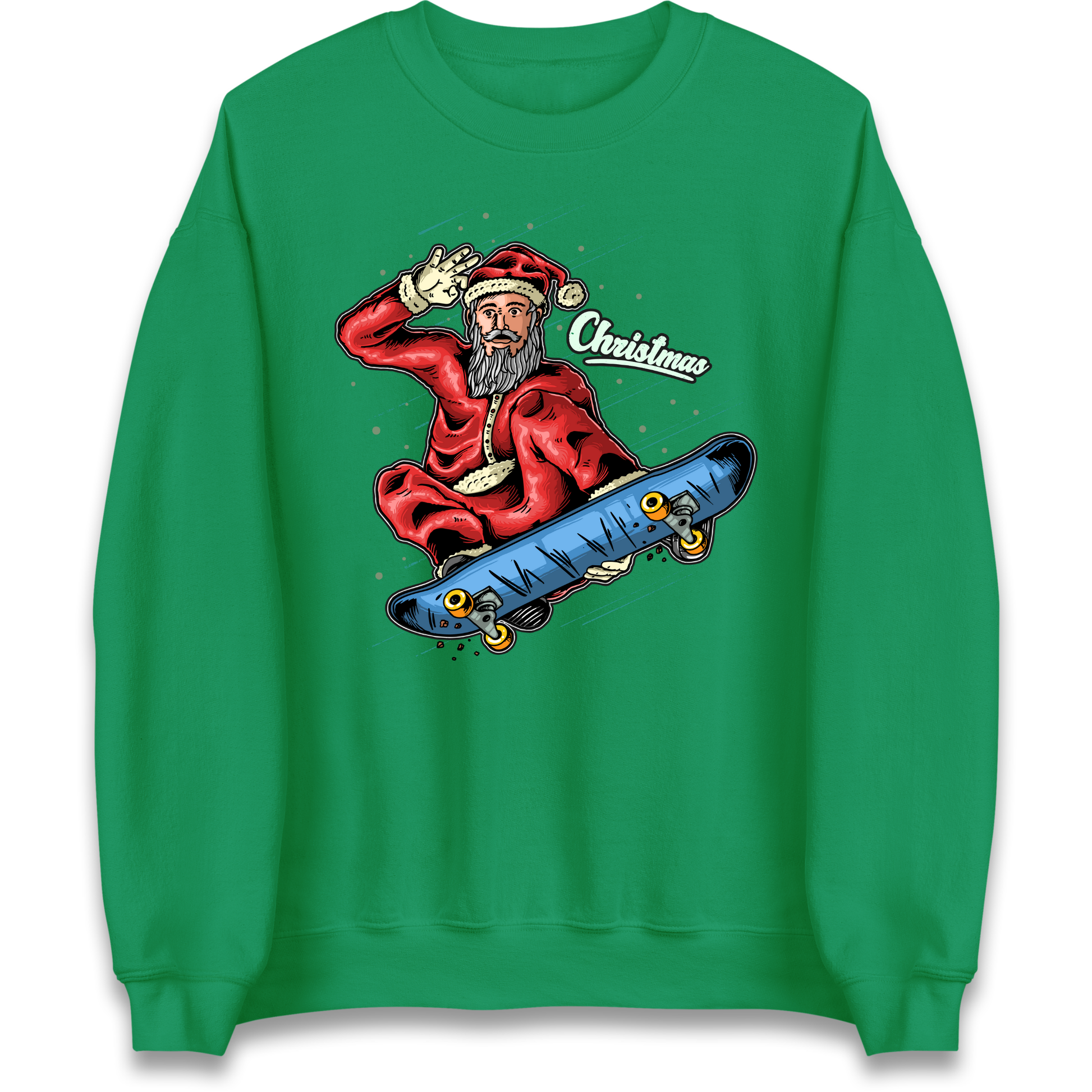 Santa Skateboarding Christmas Sweatshirt